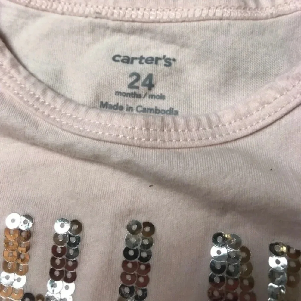 Carters • Shine Like A Star Pink Silver Sequin Tee